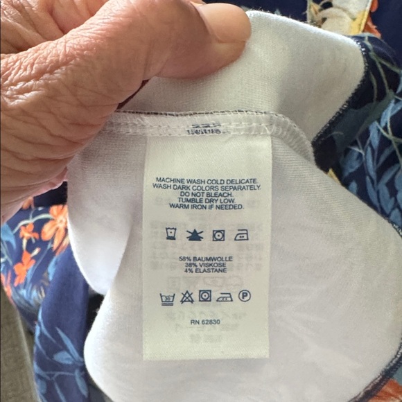 Lands End Sleeveless Floral Sheath Dress Womens 14 Tall Cotton pockets Preppy - Picture 10 of 13